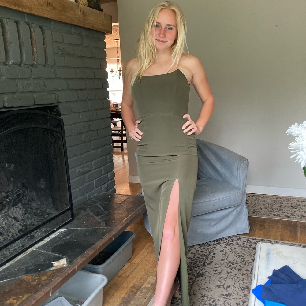 Elegant Olive Green Maxi Dress